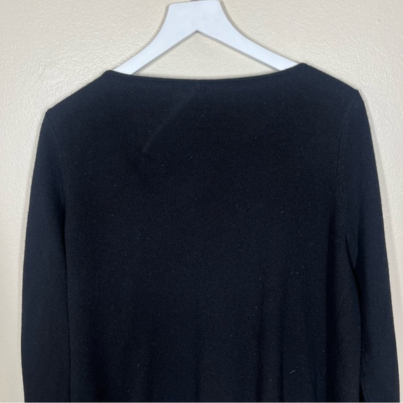 Garnet Hill Black V-Neck Poncho-Style Cashmere Sweater Size XS - Picture 7 of 8